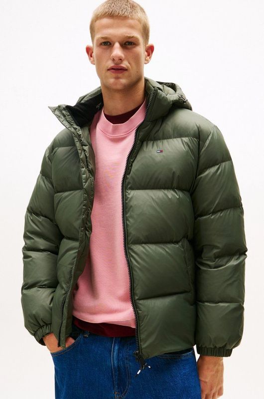 Tommy Jeans Jas Tjm Essential Down Jacket Ext Dm0dm19786 Mrh Pewter Green Mannen Maat - S