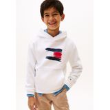 Tommy Hilfiger - FLAG HOODIE - Hoodie - Wit - Voor Kinderen tot 16 jaar