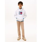 Tommy Hilfiger - FLAG HOODIE - Hoodie - Wit - Voor Kinderen tot 16 jaar