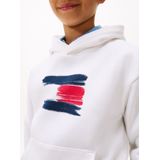 Tommy Hilfiger - FLAG HOODIE - Hoodie - Wit - Voor Kinderen tot 16 jaar