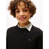 TOMMY HILFIGER - Trui - Zwart - Effen - Lange Mouw