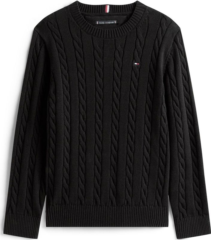 TOMMY HILFIGER - Trui - Zwart - Effen - Lange Mouw