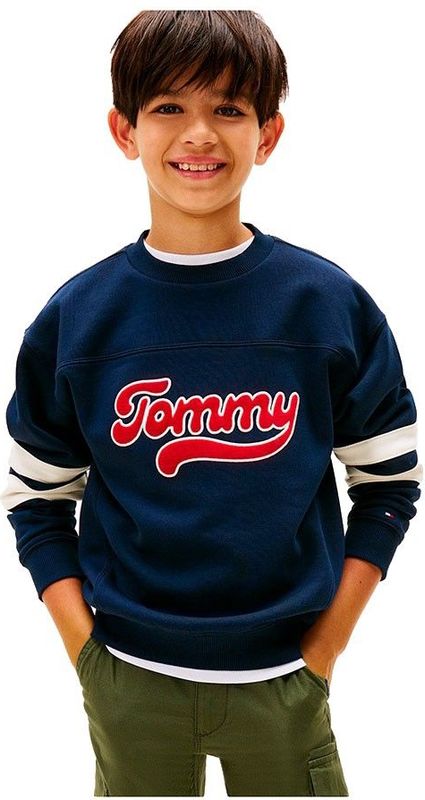 TOMMY HILFIGER Trui 'Varsity'  donkerblauw / rood / wit