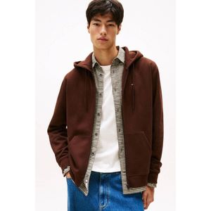 Tommy Jeans - Sweatvest - Bruin - Capuchon met Trekkoord - Normale Pasvorm