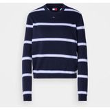 TOMMY JEANS - TJW ESSENTIAL CREW SWEATER EXT - Gebreide Trui - Dark Night Navy/Stripe