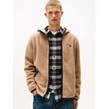 Tommy Jeans - Fleece Jas - Beige - Met Capuchon - Normale Pasvorm