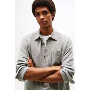 Tommy Jeans - Overhemd - Lichtgroen - Regular Fit - Lange Mouwen - 100% Katoen