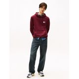 TOMMY JEANS - TJM REG ESSENTIAL FLAG HOOD - Sweatshirt - Rood - Met Bedrukte Merklogo op Borsthoogte