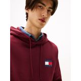 TOMMY JEANS - TJM REG ESSENTIAL FLAG HOOD - Sweatshirt - Rood - Met Bedrukte Merklogo op Borsthoogte