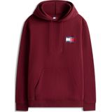 TOMMY JEANS - TJM REG ESSENTIAL FLAG HOOD - Sweatshirt - Rood - Met Bedrukte Merklogo op Borsthoogte