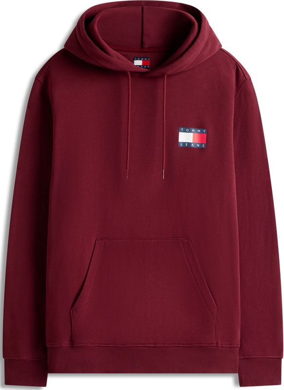 TOMMY JEANS - TJM REG ESSENTIAL FLAG HOOD - Sweatshirt - Rood - Met Bedrukte Merklogo op Borsthoogte