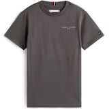 TOMMY HILFIGER - Shirt - Antraciet/Wit - Kwartmouw - Ronde Hals