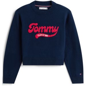 TOMMY HILFIGER - Trui - Marine/Rood/Wit - Knitwear - Lange Mouw