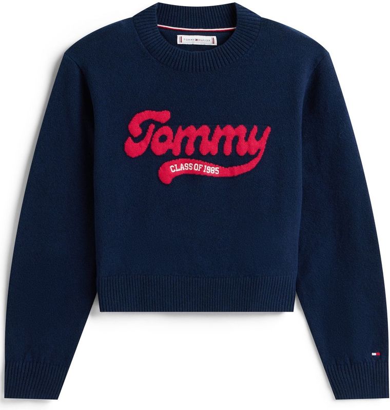 TOMMY HILFIGER - Trui - Marine/Rood/Wit - Knitwear - Lange Mouw