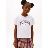 TOMMY HILFIGER Shirt 'VARSITY'  taupe / rood / zwart / wit