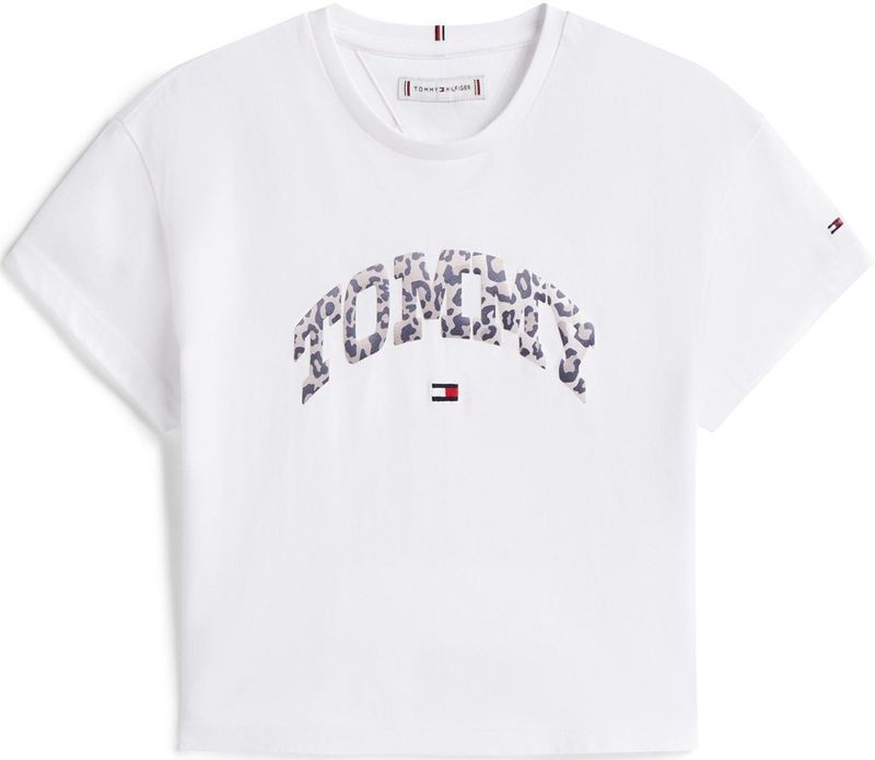 TOMMY HILFIGER Shirt 'VARSITY'  taupe / rood / zwart / wit