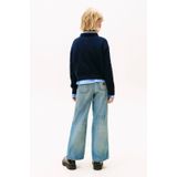 TOMMY HILFIGER - Trui - Blauw - Hartmotief - Lange Mouwen - Ronde Hals