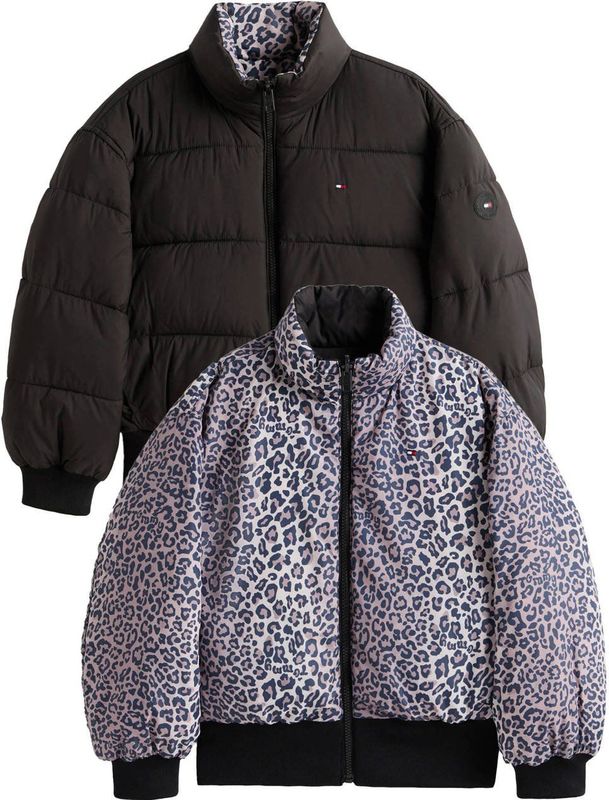 Tommy Hilfiger - REVERSIBLE STRIPE PUFFER BOMBER - Jack - Zwart