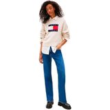 Tommy Jeans Trui Tjw Melange Flag Swea Dw0dw21782 Afn Ancient White Htr Dames Maat - XXS