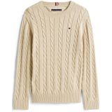 Tommy Hilfiger - COTTON CABLE SWEATER - Gebreide Trui - Malted Milk Heather