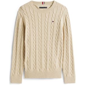 Tommy Hilfiger - COTTON CABLE SWEATER - Gebreide Trui - Malted Milk Heather