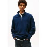 Tommy Jeans - TJM RLX Waffle Script Qrtr ZIP - Coltrui - Donkerblauw - Katoen