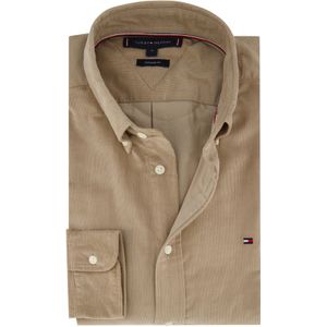 Tommy Hilfiger - Regular Casual Overhemd - Lichtbruin - 100% Katoen - Corduroy
