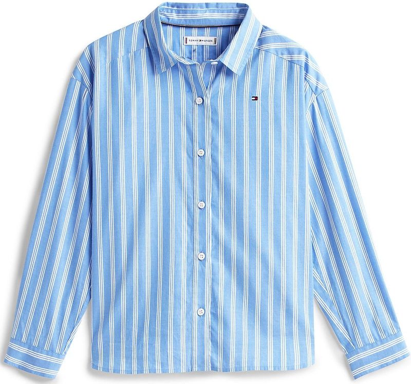 TOMMY HILFIGER Blouse  lichtblauw / wit