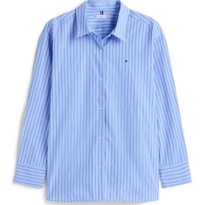 TOMMY HILFIGER Blouse 'Ess'  blauw / lichtblauw / lichtrood / wit