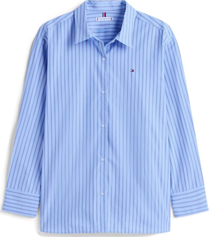 TOMMY HILFIGER Blouse 'Ess'  blauw / lichtblauw / lichtrood / wit