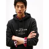 TOMMY HILFIGER - Sweatshirt - Zwart - Capuchon met Trekkoord - Lange Mouw