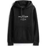 TOMMY HILFIGER - Sweatshirt - Zwart - Capuchon met Trekkoord - Lange Mouw