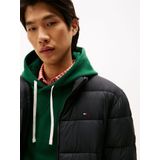 Tommy Hilfiger - MW0MW41982 - Halfzware Standjas - Zwart - Gewatteerd - Duurzaam - Gerecycled Nylon