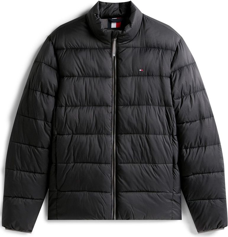 Tommy Hilfiger - MW0MW41982 - Halfzware Standjas - Zwart - Gewatteerd - Duurzaam - Gerecycled Nylon