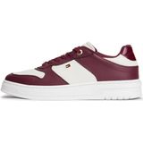 TOMMY HILFIGER - Sneakers Laag - Bourgogne/Wit - Leer - Profielzolen