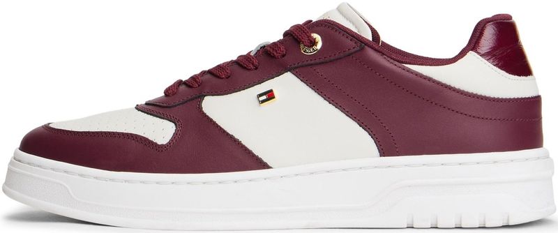 TOMMY HILFIGER - Sneakers Laag - Bourgogne/Wit - Leer - Profielzolen