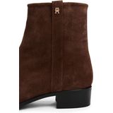 Tommy Hilfiger - TH Suede Pointy ZIP Bootie - Enkellaarsjes - Bruin