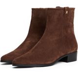 Tommy Hilfiger - TH Suede Pointy ZIP Bootie - Enkellaarsjes - Bruin
