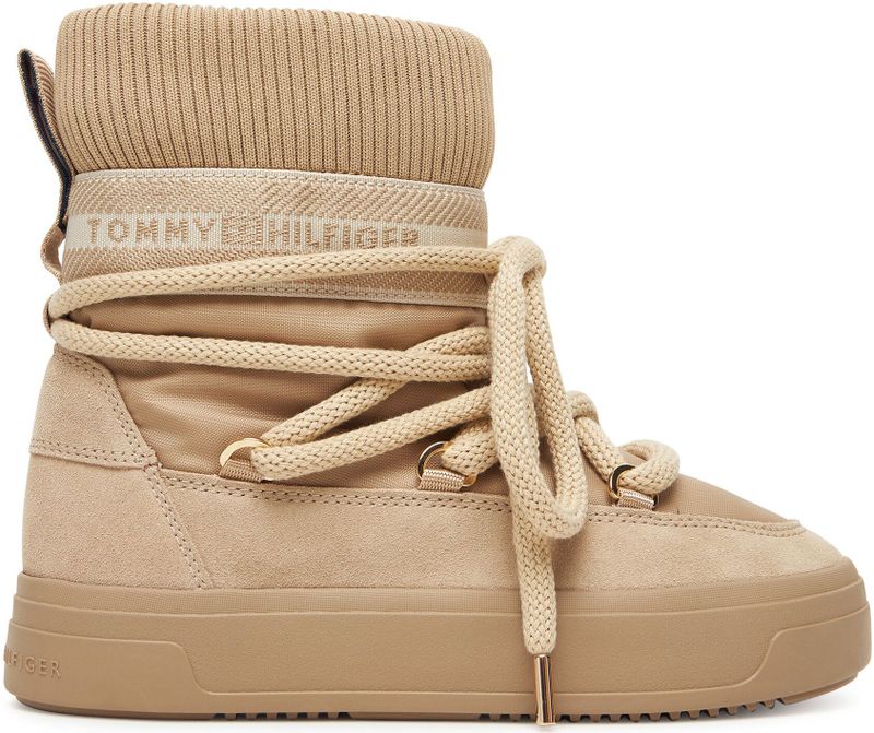 TOMMY HILFIGER - Snowboots - Beige - Warm Gevoerd - Gerecycled Materiaal