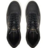 Tommy Hilfiger - TH SPORTY CUPSOLE LEATHER - Plateausneakers - Zwart - Vrijetijdsschoen - Veterschoen met Zijlogo
