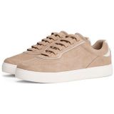 Tommy Hilfiger - Plateausneakers - Taupe - Vrijetijdsschoen - Veterschoen met Zijlogo-Debossing