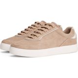 Tommy Hilfiger - Plateausneakers - Taupe - Vrijetijdsschoen - Veterschoen met Zijlogo-Debossing