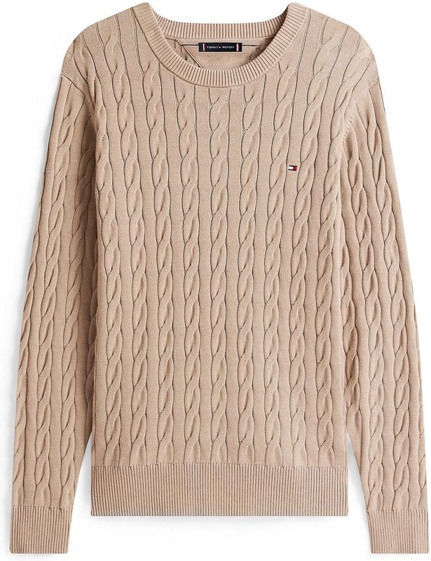 Tommy Hilfiger - Regular Fit - Gebreide Pullover - Katoen - Kabelpatroon