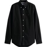 Tommy Hilfiger Heren Solid Heritage Oxford RF Shirt MW0MW35774 L/S Shirt, zwart, XS, Zwart (Zwart/Zwart Solid), XS