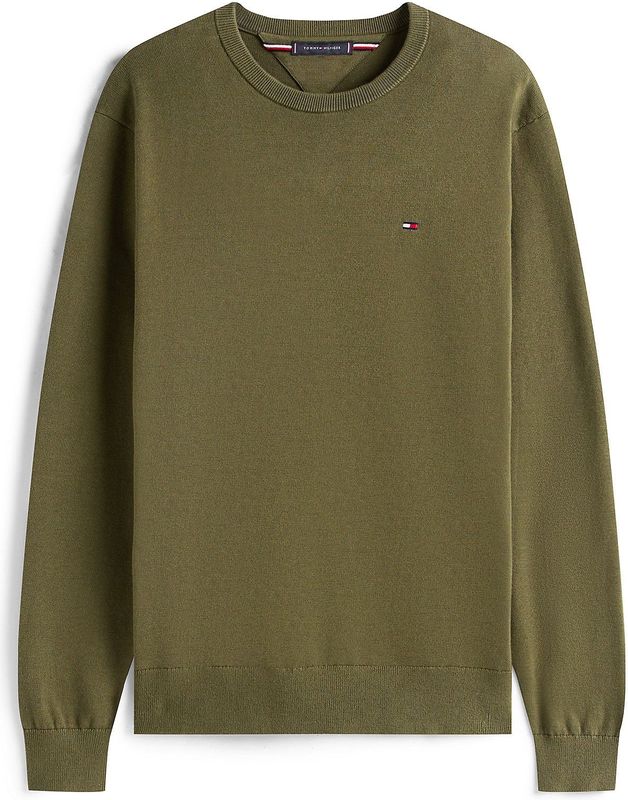 Tommy Hilfiger - Fijn Gebreide Pullover - Groen