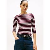 Tommy Hilfiger - Slim Cody Boat-nk - T-shirt - Rood - 3/4 Mouwen