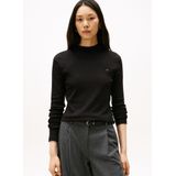 TOMMY HILFIGER - Shirt - Zwart - Lange Mouw - Slanke Pasvorm