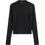 TOMMY HILFIGER - Shirt - Zwart - Lange Mouw - Slanke Pasvorm