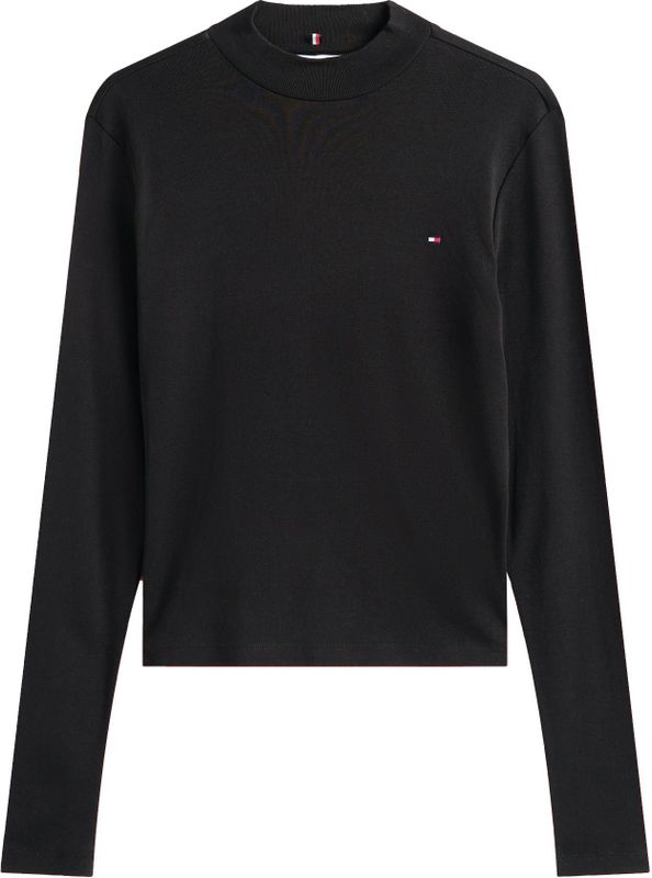 TOMMY HILFIGER - Shirt - Zwart - Lange Mouw - Slanke Pasvorm