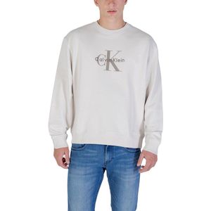 Calvin Klein - Sweatshirt - Beige - Heren - Crew Neck - 100% Katoen